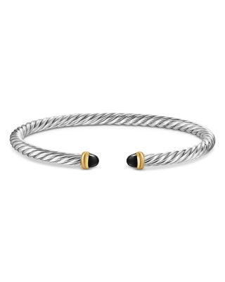 Sterling Silver & 14K Yellow Gold Cable Flex Bracelet, 4mm