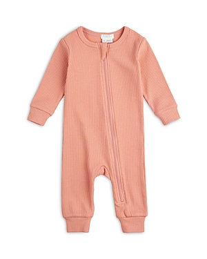 Shop Firsts By Petit Lem Unisex Ribbed Knit Coverall - Baby In Coral