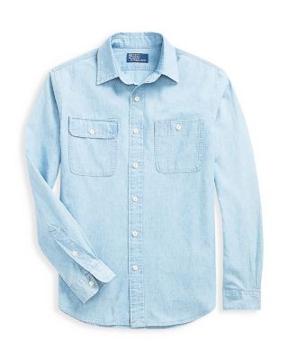 ★★POLO RALPH LAUREN★★ Classic fit chambray work shirt bl Classic Fit Chambray Shirt | Ralph Lauren