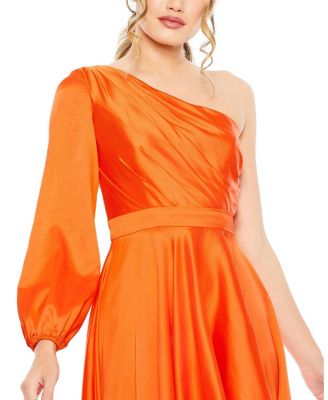 High Low One Shoulder Flowy Gown