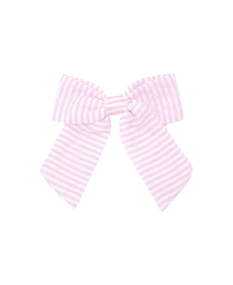 Bits & Bows Girls' Seersucker Hair Bow - Little Kid In Pink