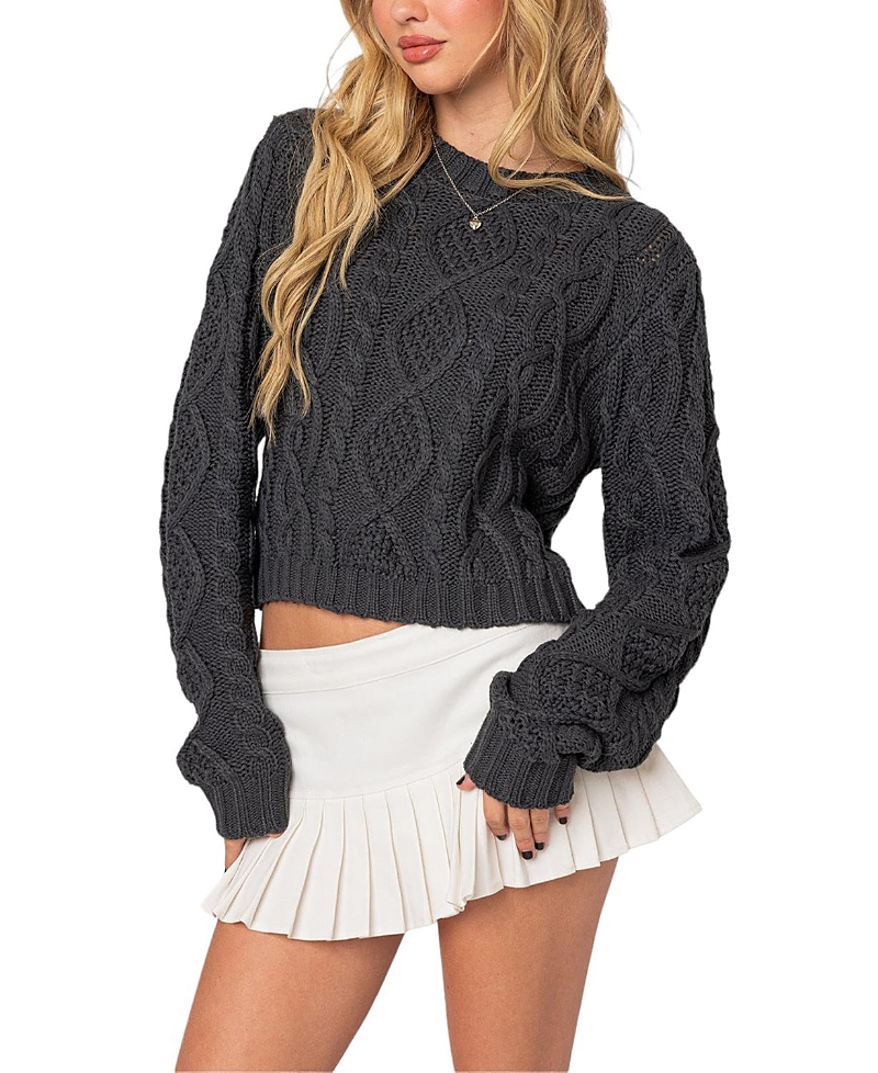 Edikted Poppy Cable Knit Sweater