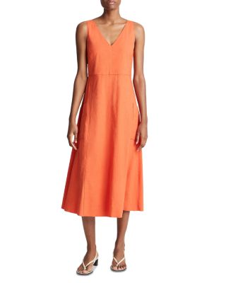 Vince - Sleeveless V Neck Midi Dress