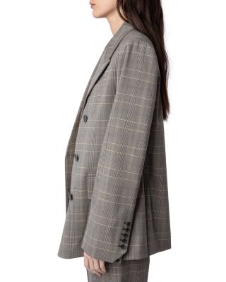 Vaena Plaid Oversized Blazer