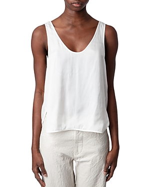 Shop Zadig & Voltaire Carys Satin Sleeveless Top In Judo