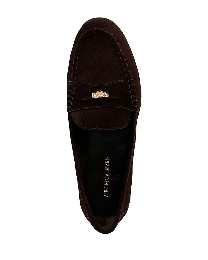 Veronica Beard Suede Coin Penny Loafers In Espresso