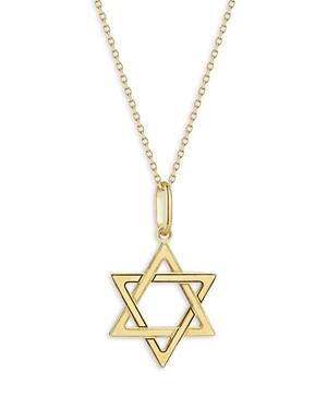 Bloomingdale's Star Of David Pendant Necklace In 14k Yellow Gold, 18