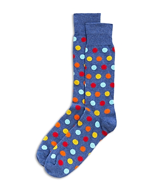 Shop The Men's Store At Bloomingdale's Bloom Dot Crew Socks - 100% Exclusive In Denim