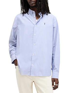 Shop Allsaints Hillview Long Sleeve Shirt In Daisy White