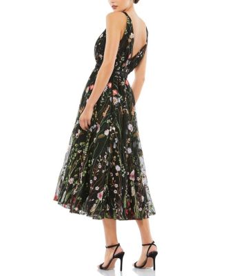 V-Neck Floral Midi Dress