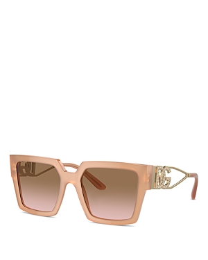 Shop Dolce & Gabbana Square Sunglasses, 53mm In Pink/brown Gradient
