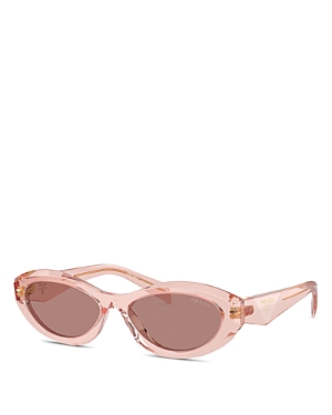 Shop Prada Cat Eye Sunglasses, 55mm In Pink/brown Solid