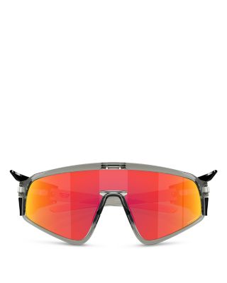 Latch Panel Rectangular Shield Sunglasses, 135mm