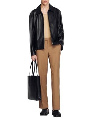 Sandro Cuir Zip Front Leather Jacket | Bloomingdale's