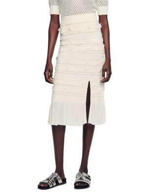 Sandro Manie Knit Pompom Skirt