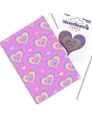 StickerBeans Groovy Heart Greeting Card and Sticker
