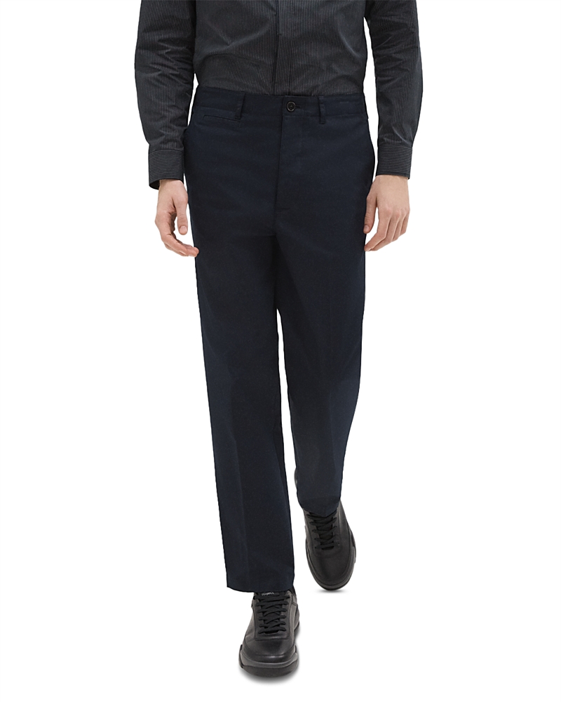Theory Project Mp401.sharp Cotton Stretch Twill Relaxed Straight Fit Pants In Navy