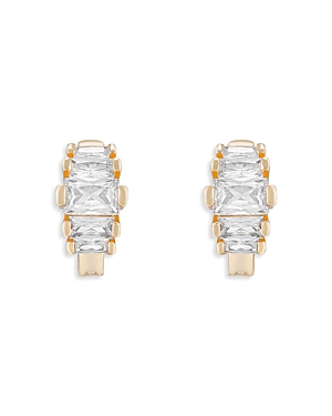 Shop Ettika Diamond Shine Cubic Zirconia Mini Hoop Earrings In Gold