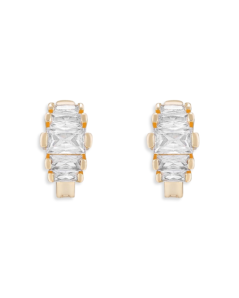 Ettika Diamond Shine Cubic Zirconia Mini Hoop Earrings