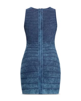 princess polly baby blue dress Hervé Léger The Brooklyn Denim Bandage Mini Dress