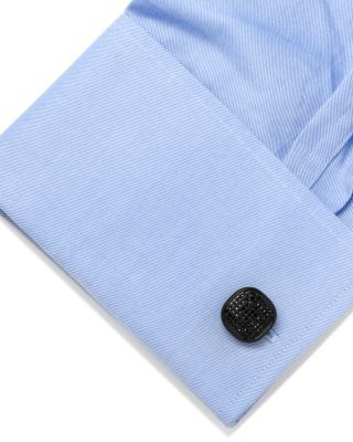 Black Pav&eacute; Crystal Stud & Cufflink Set