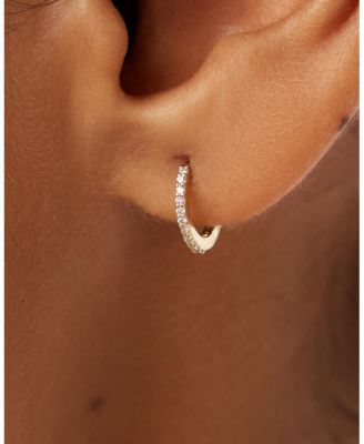 10K Gold Lab Grown Diamond Huggie Hoops