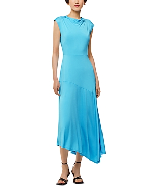 Shop Whistles Iris Asymmetric Jersey Dress In Turquoise