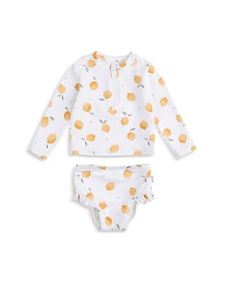 FIRSTS by petit lem - Girls' Lemon Print Long Sleeved Rash Guard Set - Baby