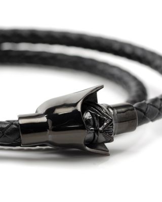 Darth Vader Helmet Double Wrap Leather Bracelet 
