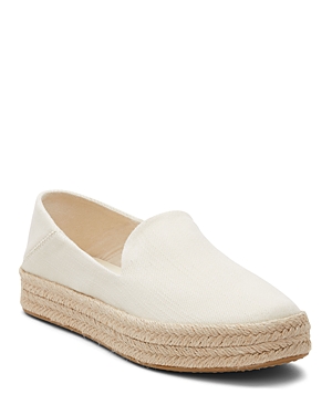 Shop Toms Women's Carolina Espadrille Platform Flats In Natural