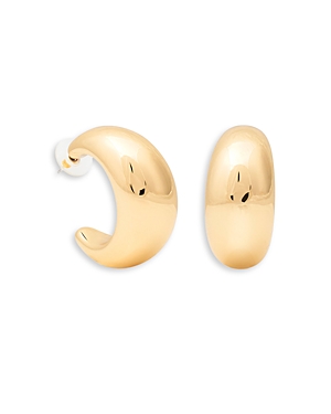 Shop Kenneth Jay Lane C Hoop Earrings, 1.5 Diameter In Gold