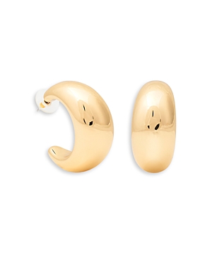 Kenneth Jay Lane Polished 14k Goldplated Chubby Tapered Hoop Earrings In Gold