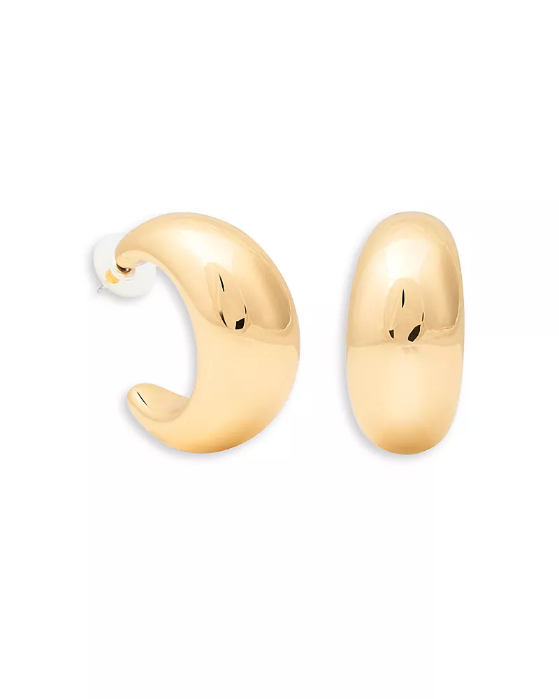 Kenneth Jay Lane C Hoop Earrings, 1.5 diameter