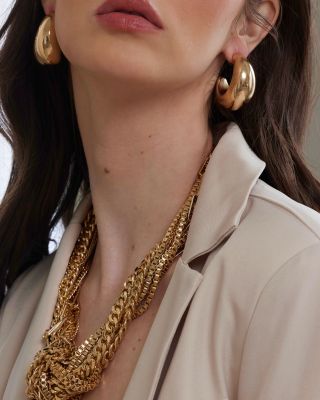 C Hoop Earrings, 1.5" diameter