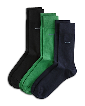 Shop Hugo Boss Uni Colors Crew Dress Socks, Pack Of 3 In Open Misc