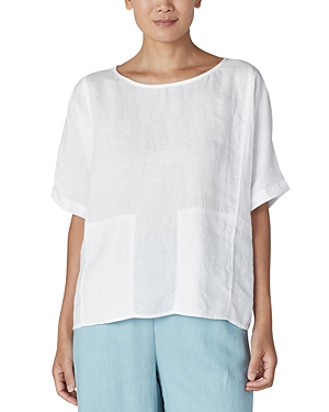 Shop Eileen Fisher Boxy Linen Top In White