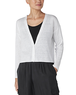 Shop Eileen Fisher Button Front Cardigan In White