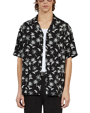 Shop The Kooples Palm Tree Shirt In Black