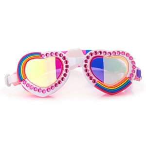 Bling2o Girls' Rainbow Love All You Heart Shape Swim Goggles - Ages 2-7 In Multi
