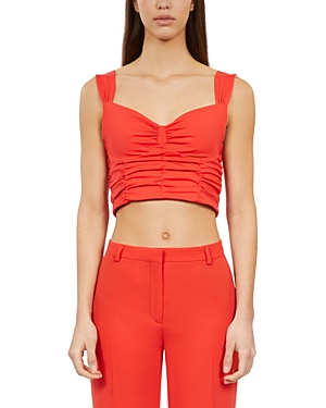Shop The Kooples Balconette Cropped Top In Red