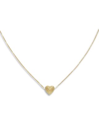 Moon & Meadow - 14K Yellow Gold Disco Heart Pendant Necklace, 18"