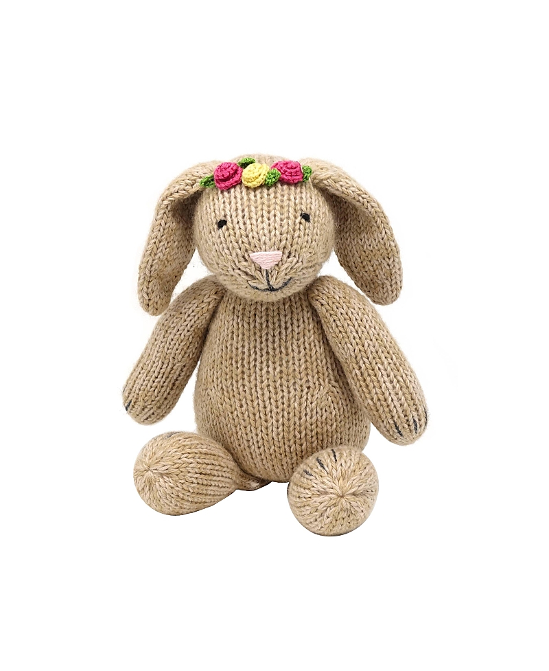 Melange Collection Knit Cotton Bunny With Flowers - Ages 0+