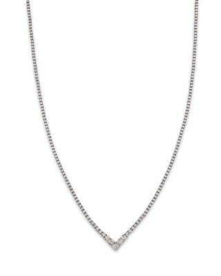 Bloomingdale's Fine Collection - Diamond Chevron Tennis Necklace in 14K Gold, 6.0 ct. t.w.