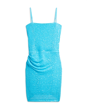Shop Katiejnyc Girls' Maddy Sequin Dress - Big Kid In Turquoise
