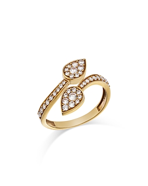 Diamond Leaf Bypass Ring in 14K Yellow Gold, 0.45 ct. t.w. - 100% Exclusive