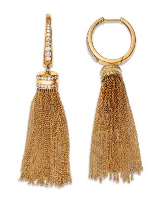 Diamond Tassel Drop Earrings in 14K Yellow Gold, 0.75 tcw 