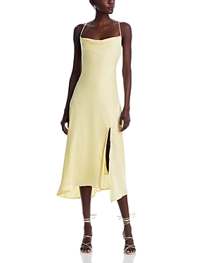 Shop Astr The Label Strappy Cowl Neck Slip Dress In Butter