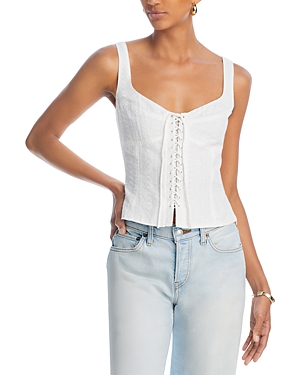 Eyelet Lace Up Sleeveless Top - 100% Exclusive