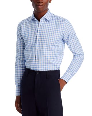 BOSS - Hank Cotton Blend Check Slim Fit Dress Shirt