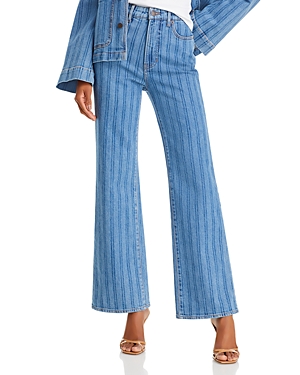 Veronica Beard Crosbie High Rise Wide Leg Loafer Jeans In Sapphire S In Blue